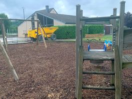 Construction vehicles in playpark