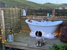 Enjoying a bath