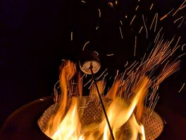 Firepits you can hire, also you can buy skewers and marshmallows from the on site shop