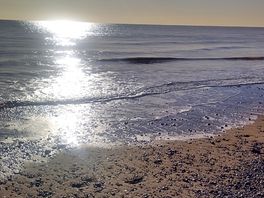 The quiet beach.