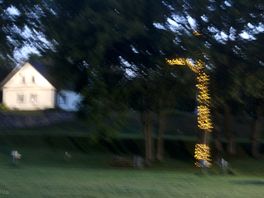 Centre of the caravan park in the evening.
