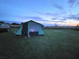 Our tent on wamphray croft sight at sun set