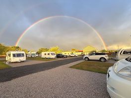 Beautiful rainbow after an afternoon shower.