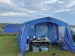 View with our tent in the background