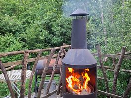 Fire pit for toasting marshmallows.