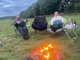 Campfire by the tents
