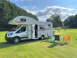 Lovely grass pitch with electric hook up