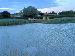 Pitches next to the lake