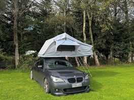 Our roof tent all set up on one of the pitches