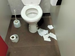 Several cubicles looked like this in mens and women's