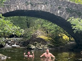 Me and my mate having a dip