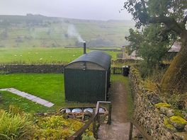 View from the top of the steps down to the hut