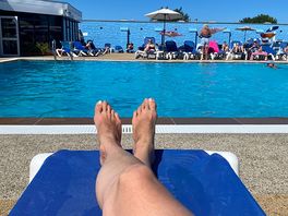 Relaxing at the pool