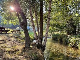 Río que cruza el camping