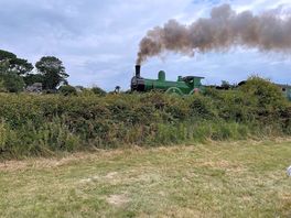 View of steam engine from quar campsite