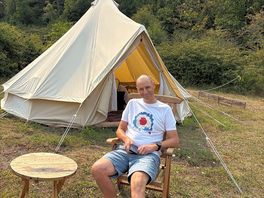 My non camping hubby … but loving it! 😆