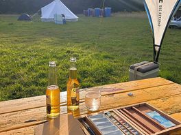 Each tent has its own gazebo, table and electric bbq