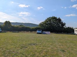 Our set up with a beautiful backdrop
