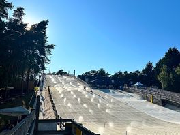 Dry ski slope across the road