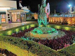 The whole site it lit up beautifully