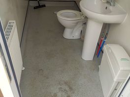 Probably be better with a mop and bucket left in washrooms not just a sqeegy.