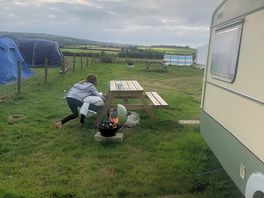 Table and fire pit supplied