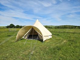 Exterior view of unfurnished bell tent