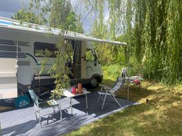 Our beautiful camping spot right by the river