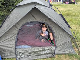 My 5 year old in the tent