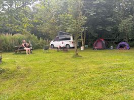 Fortunate to have the camping field to ourselves. limited campervan pitches, on hard standing only.