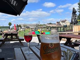 Nice pint of lager whilst kids play