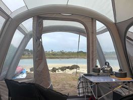 Lovely view across the bay and straight onto the beach from the tent.
