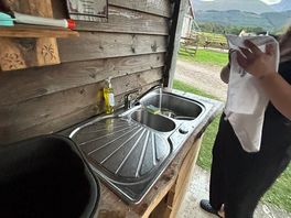 Washing up with a view