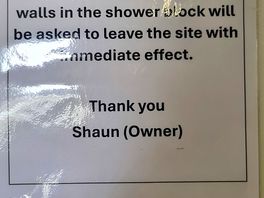 The sign in the toilet block, says it all!