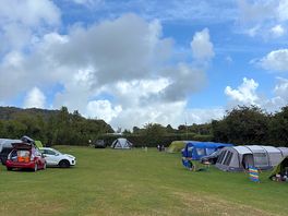 The view of the camping field from the shower and toilet facilities