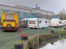 You can see tracks where vehicles drove on and off. we were asked to park in front of water