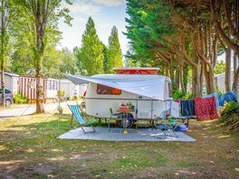 Partially shaded grass pitch