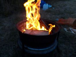 I hired a firepit, and brought the things needed from the shack.
