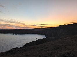 From the coast path that runs along the bottom of the camp site
