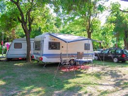 Touring caravan pitch