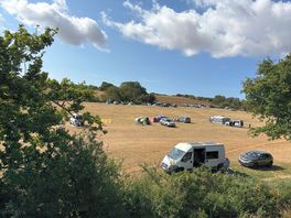 View of campsite from the train