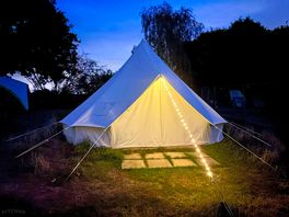 Bell tent with lovely lights!