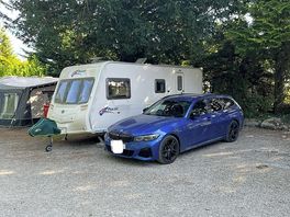 Car park where caravans are situated