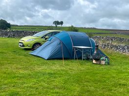 Pitched up.