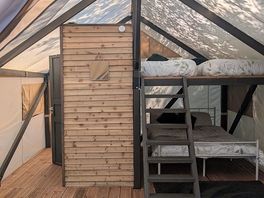 Inside tent