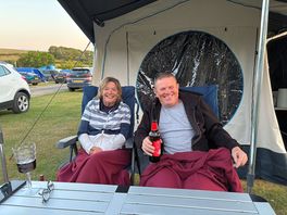 Enjoying couple of drinks after bbq