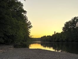 Beautiful sunset on the river
