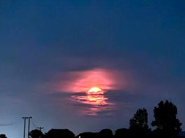 The moon rising