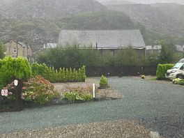 Dismal weather but very kept site