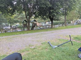 The view from our tent! very close to our tent which was good for keeping an eye on our child